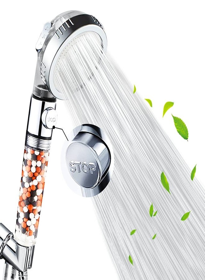 NOSAME shower head，Ionic Fiter handheld Water Saving High Pressure ON/OFF 3 Mode Function Chrome Showerhead for Dry Skin & Hair - Image 1